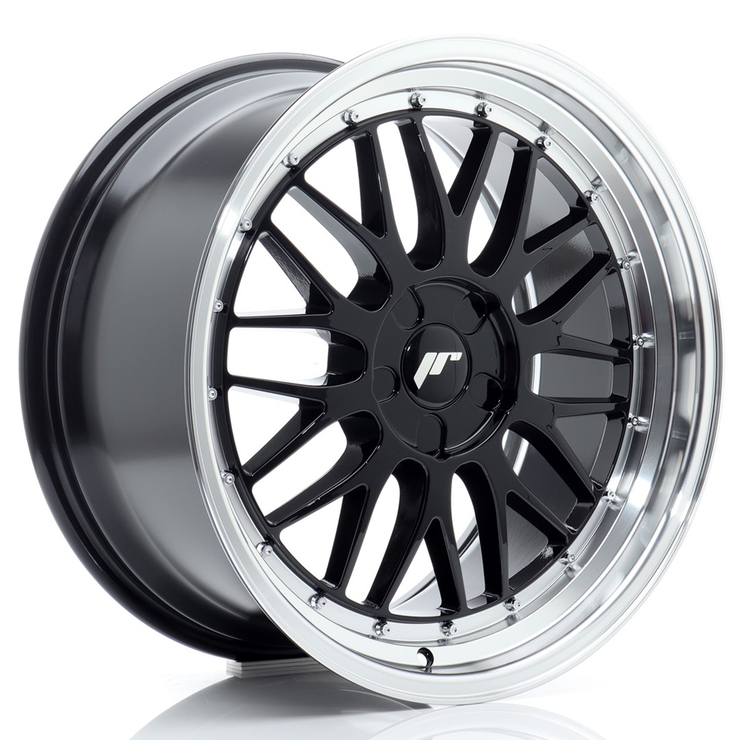 Image of JR-Wheels JR23 Velgen 19 Inch 9.5J ET20-45 Custom PCD Flow Form Gloss Black Machined Lip