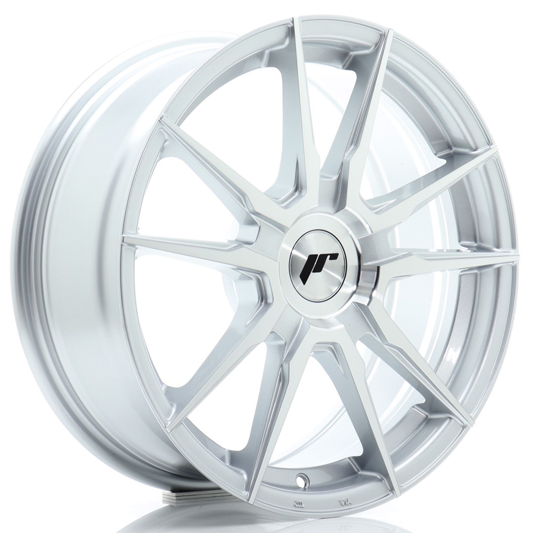 Image of JR-Wheels JR21 Velgen 17 Inch 7J ET20-40 Custom PCD Flow Form Silver Machined Face