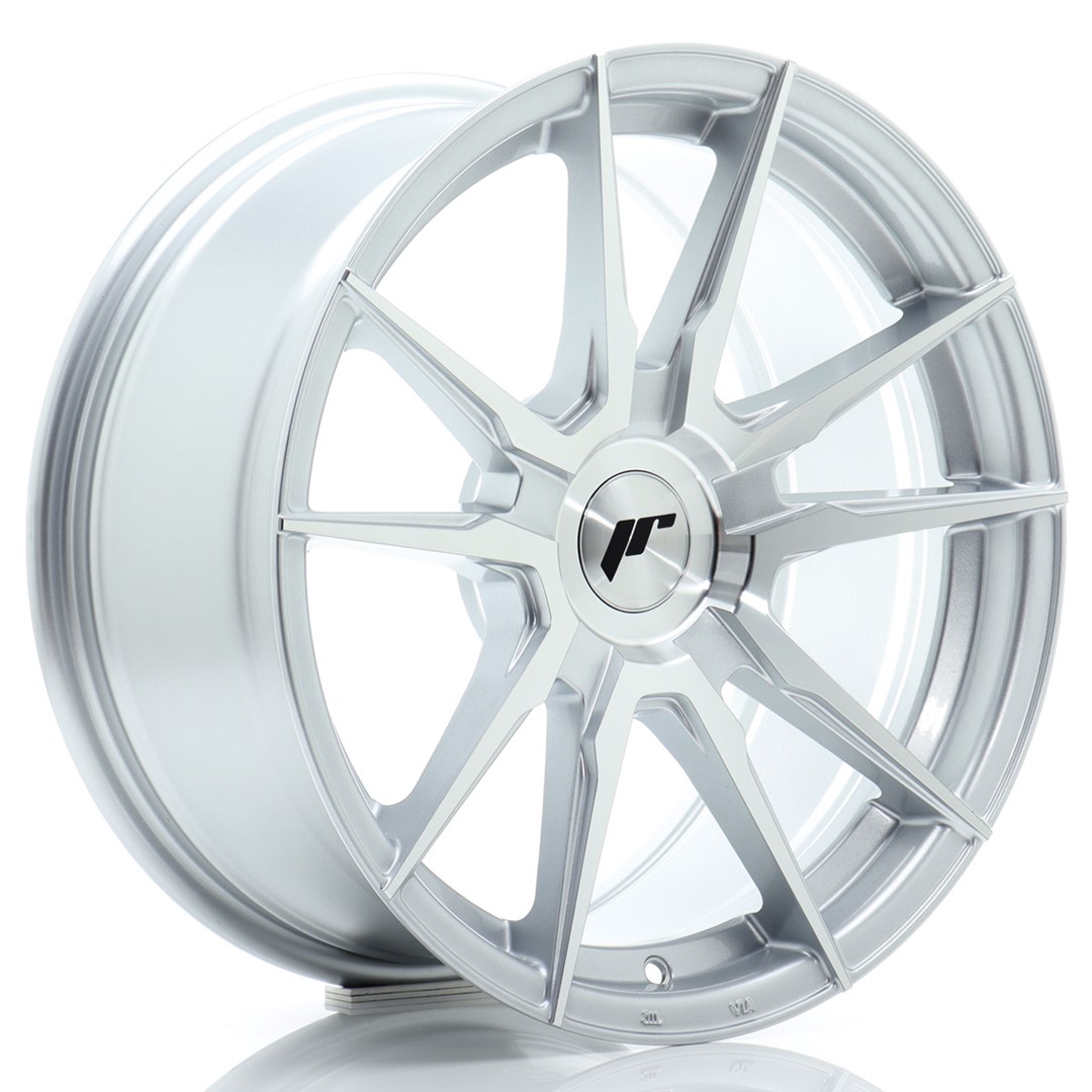Image of JR-Wheels JR21 Velgen 17 Inch 9J ET20-45 Custom PCD Flow Form Silver Machined Face