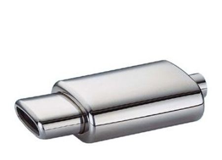 Image of SK-Import Achter Universele Uitlaat Demper SL-RSL-R 63.5mm Roestvrij Staal