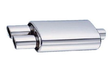 Image of SK-Import Achter Universele Uitlaat Demper SL-DD 63.5mm Roestvrij Staal