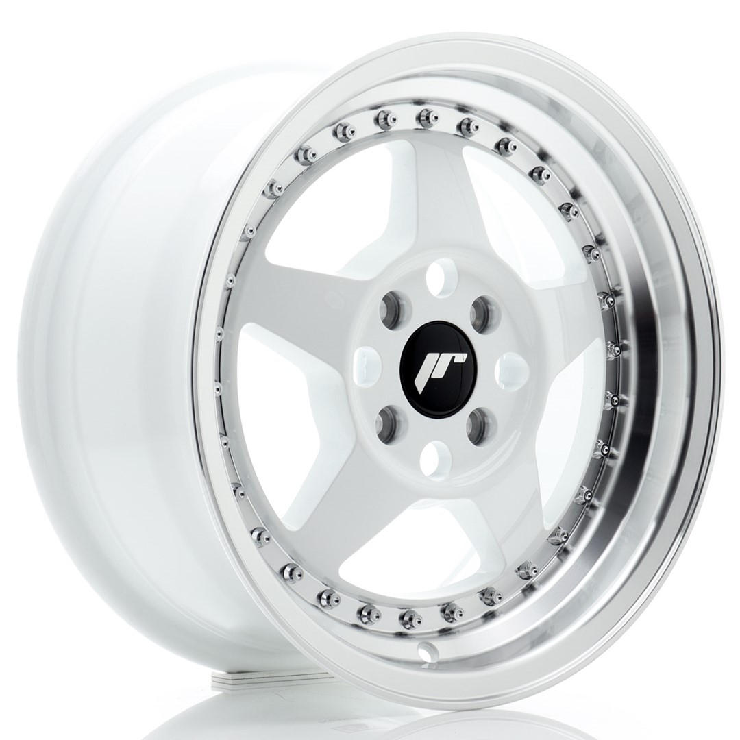 Image of JR-Wheels JR6 Velgen 15 Inch 7J ET35 4x100 White Machined Lip