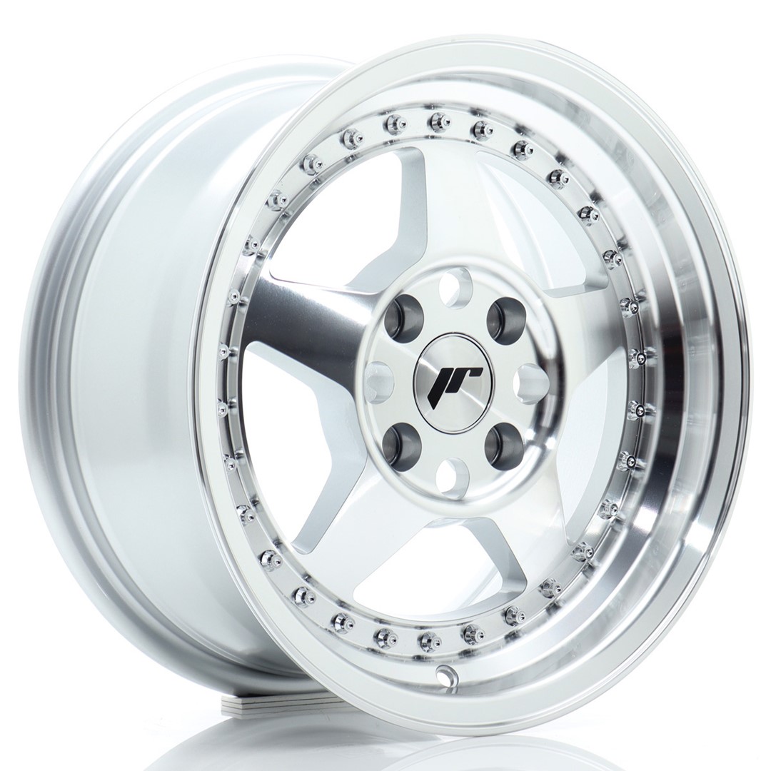 Image of JR-Wheels JR6 Velgen 15 Inch 7J ET35 4x100 Silver Machined Face