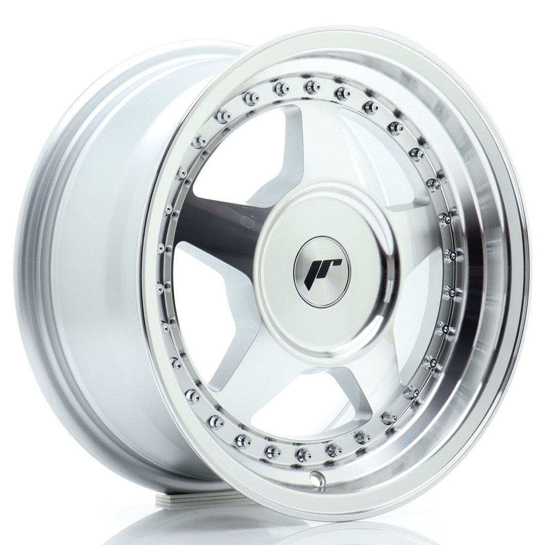 Image of JR-Wheels JR6 Velgen 15 Inch 7J ET20-35 Custom PCD Silver Machined Face