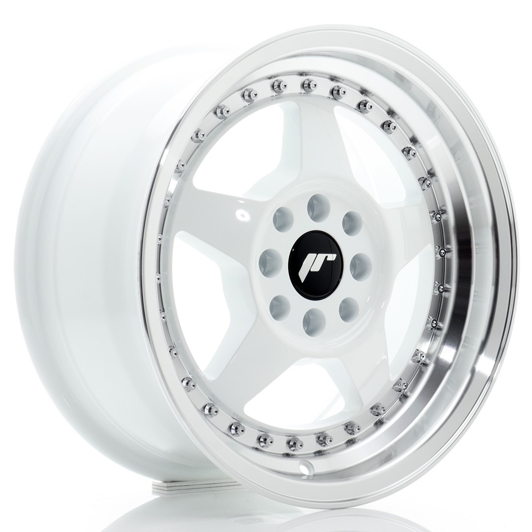 Image of JR-Wheels JR6 Velgen 15 Inch 7J ET25 4x100,4x108 White Machined Lip