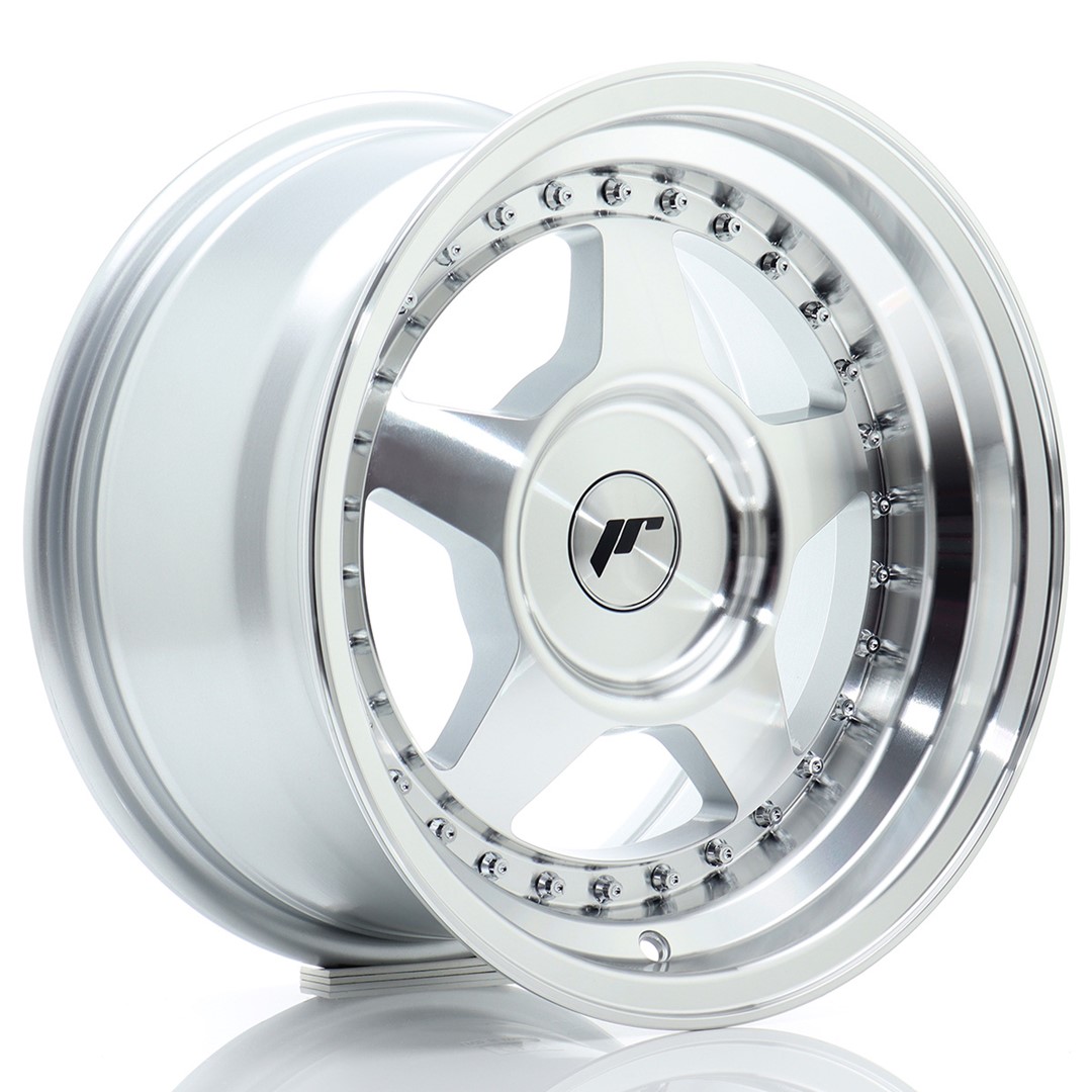 Image of JR-Wheels JR6 Velgen 15 Inch 8J ET25 Custom PCD Silver Machined Face