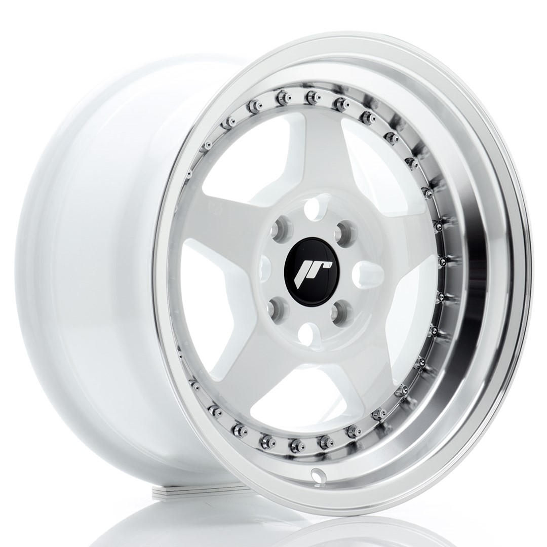 Image of JR-Wheels JR6 Velgen 15 Inch 8J ET25 4x100 White Machined Lip