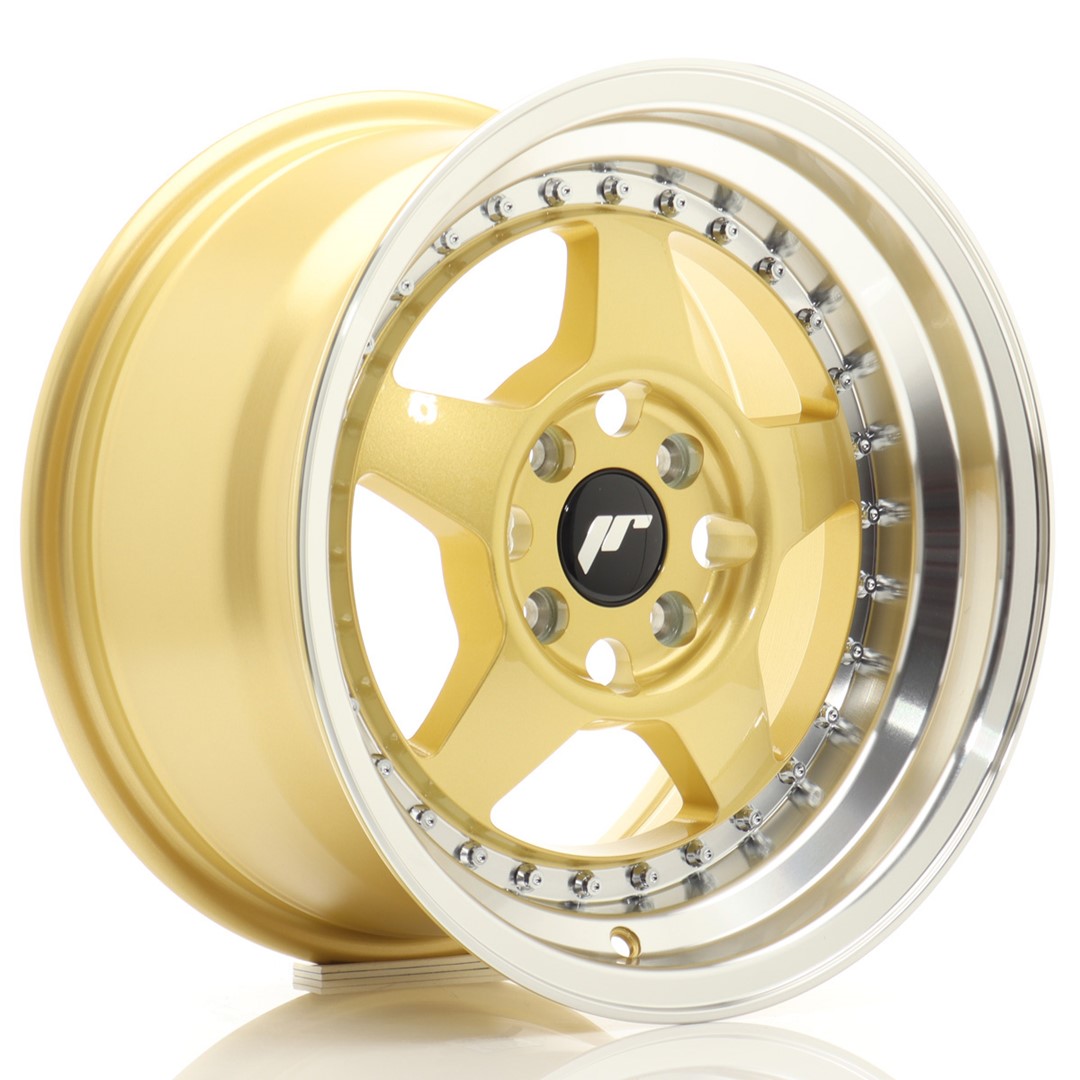 Image of JR-Wheels JR6 Velgen 15 Inch 8J ET25 4x100 Gold Machined Lip