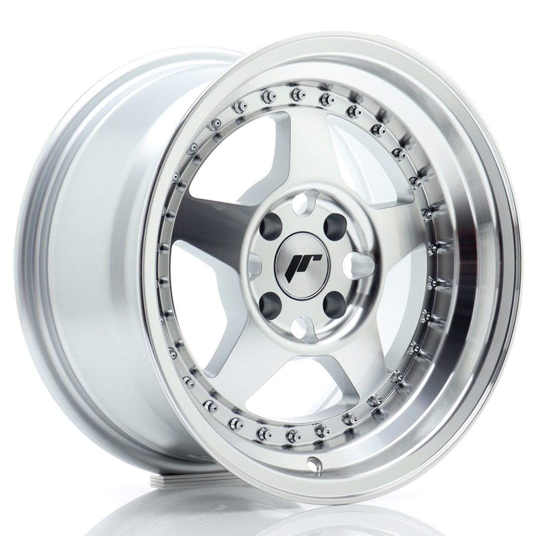 Image of JR-Wheels JR6 Velgen 15 Inch 8J ET25 4x100 Silver Machined Face