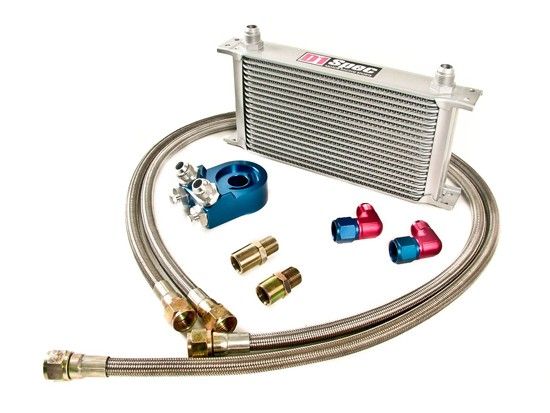 Image of D1 Spec Oliekoeler Kit Zilver 19 Rijen Aluminium