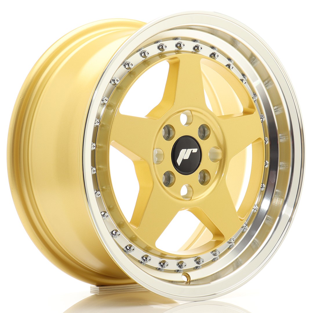 Image of JR-Wheels JR6 Velgen 16 Inch 7J ET35 4x100 Gold Machined Lip