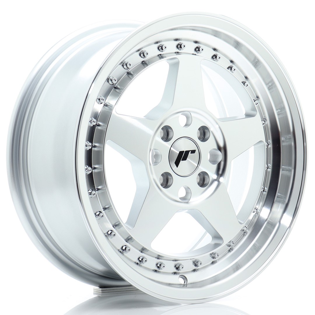 Image of JR-Wheels JR6 Velgen 16 Inch 7J ET35 4x100 Silver Machined Face