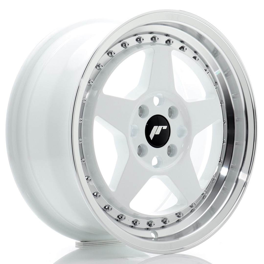 Image of JR-Wheels JR6 Velgen 16 Inch 7J ET35 4x100 White Machined Lip