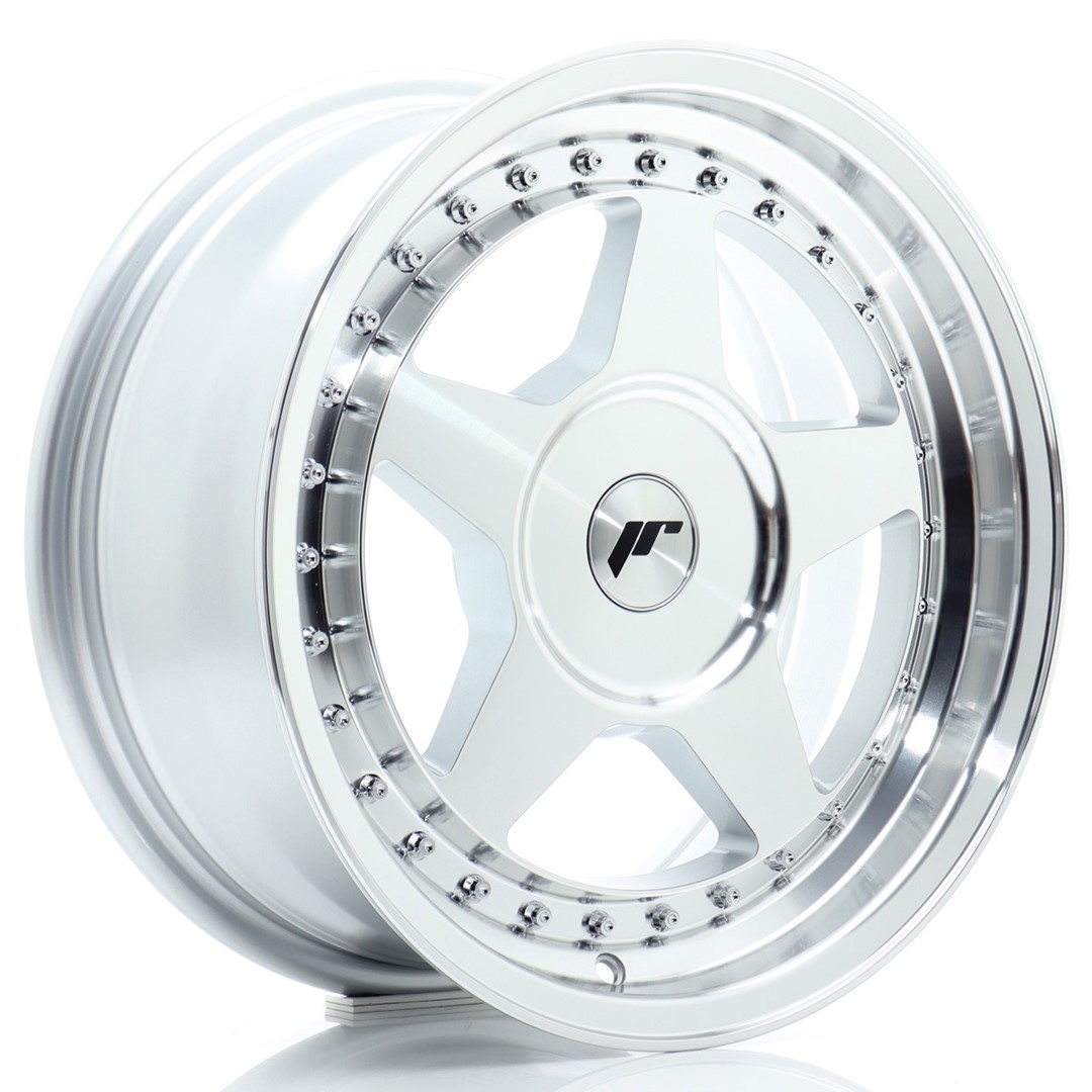 Image of JR-Wheels JR6 Velgen 16 Inch 7J ET20-35 Custom PCD Silver Machined Face