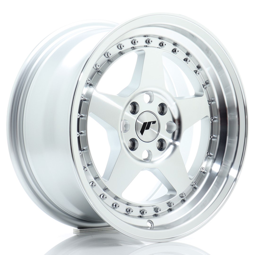 Image of JR-Wheels JR6 Velgen 16 Inch 8J ET30 4x100 Silver Machined Face