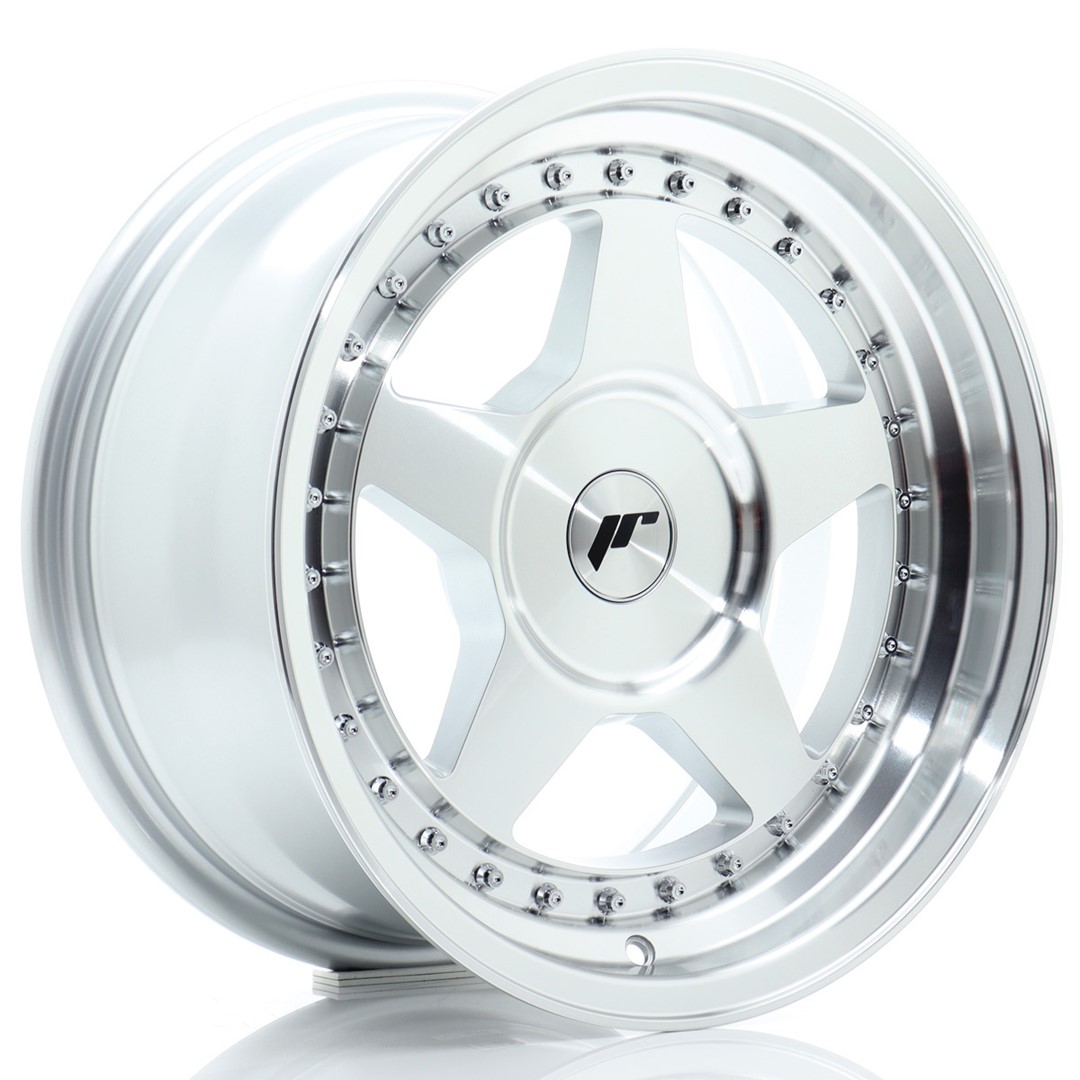 Image of JR-Wheels JR6 Velgen 16 Inch 8J ET10-30 Custom PCD Silver Machined Face