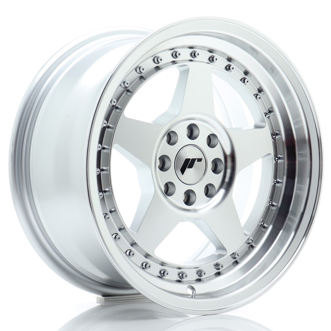 Image of JR-Wheels JR6 Velgen 16 Inch 8J ET25 4x100,4x108 Silver Machined Face
