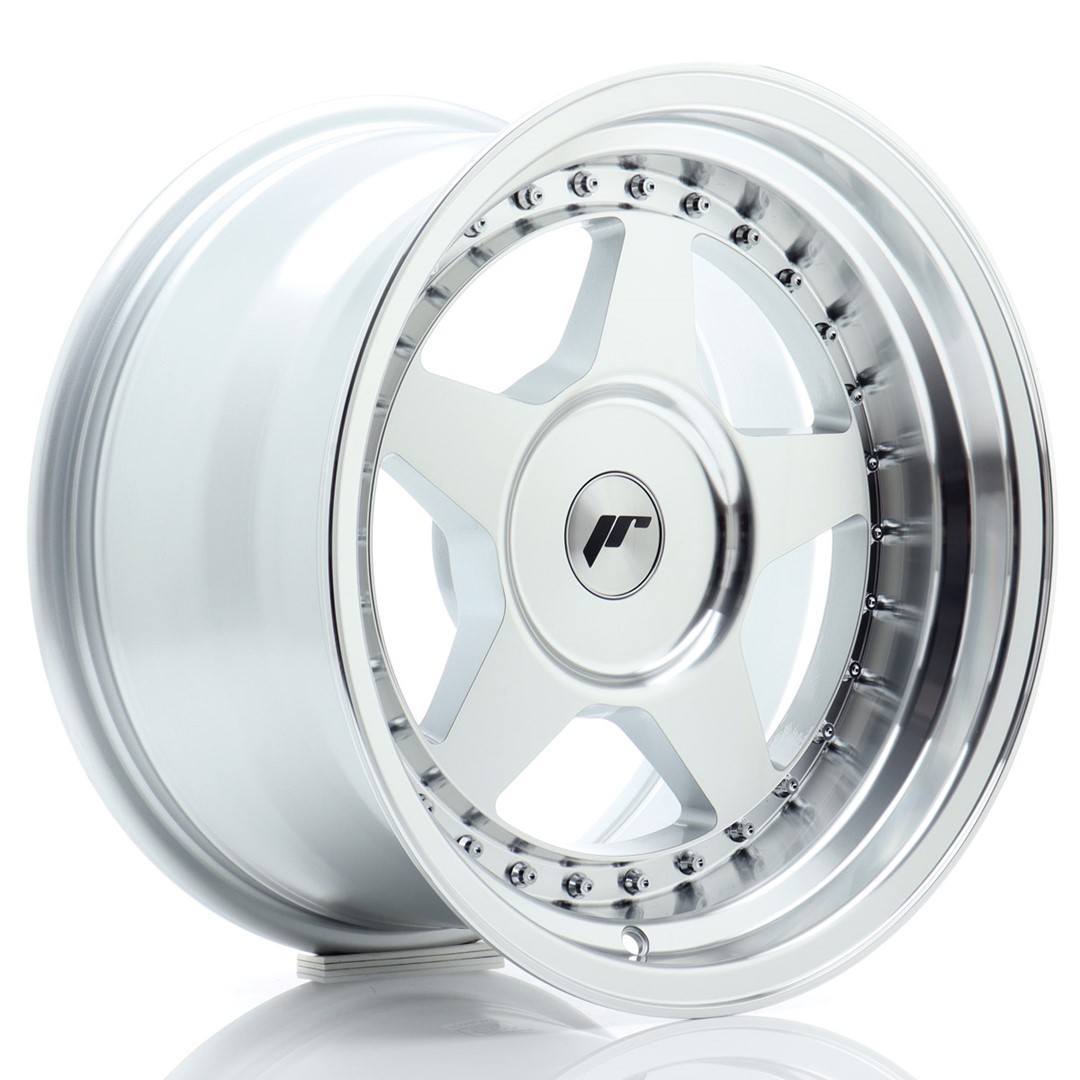 Image of JR-Wheels JR6 Velgen 16 Inch 9J ET0-20 Custom PCD Silver Machined Face