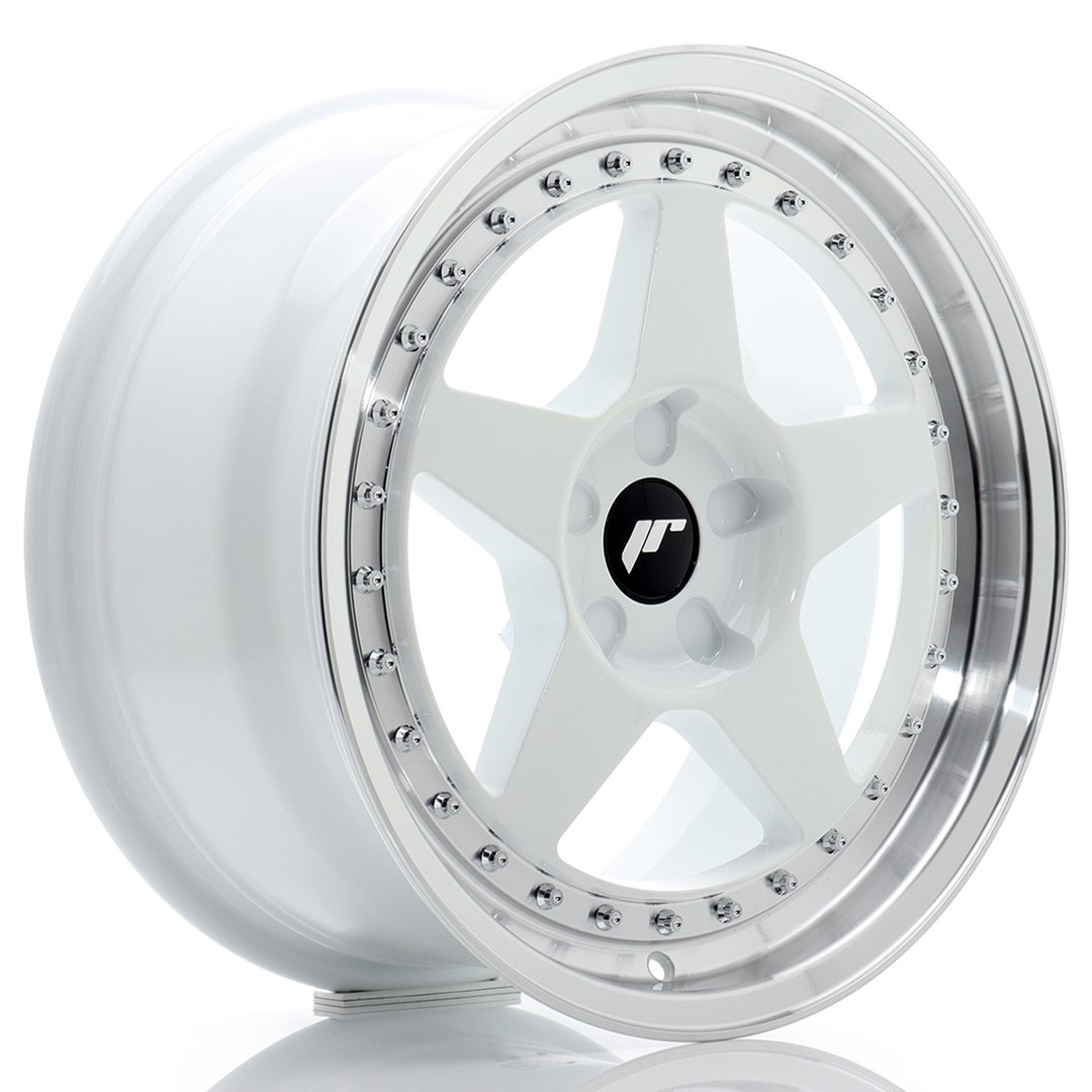 Image of JR-Wheels JR6 Velgen 17 Inch 8J ET20-35 Custom PCD White Machined Lip