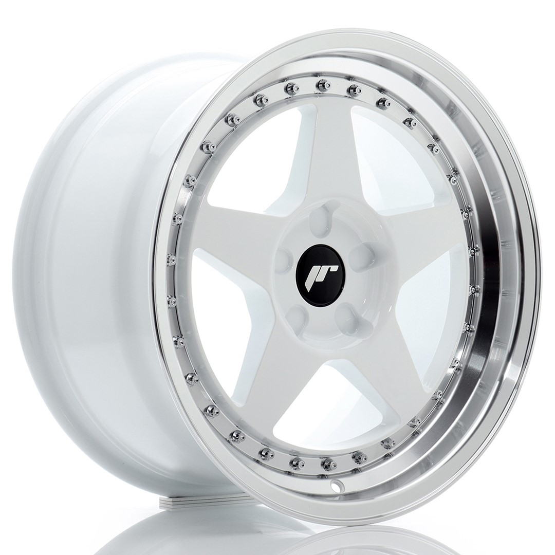Image of JR-Wheels JR6 Velgen 17 Inch 9J ET20-35 Custom PCD White Machined Lip