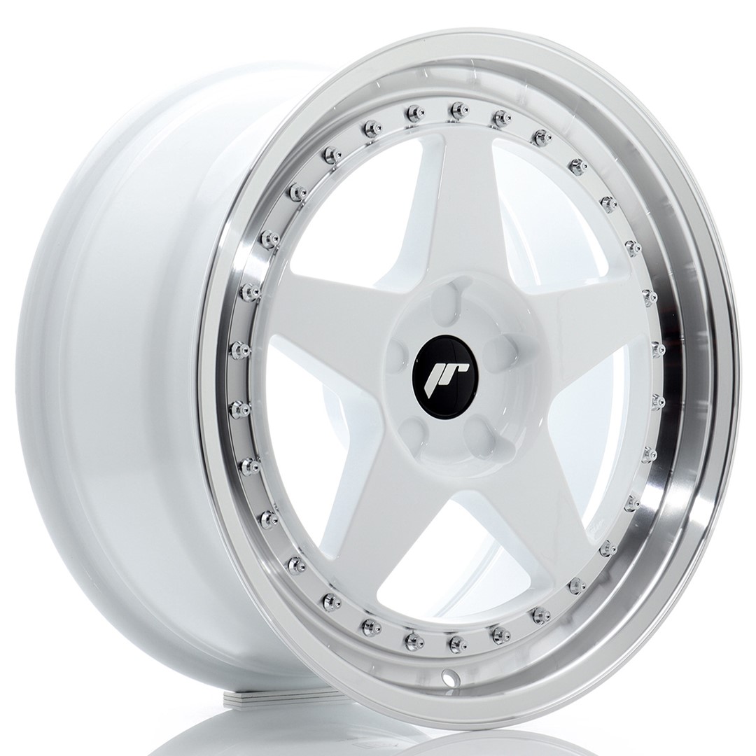 Image of JR-Wheels JR6 Velgen 18 Inch 8.5J ET20-40 Custom PCD Flow Form White Machined Lip