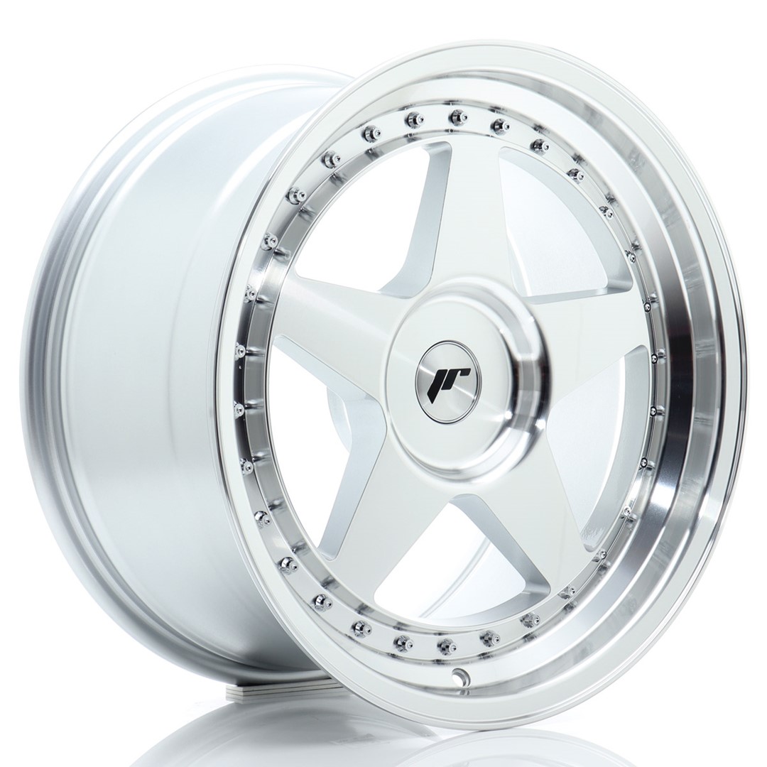 Image of JR-Wheels JR6 Velgen 18 Inch 9J ET20-35 Custom PCD Flow Form Silver Machined Face