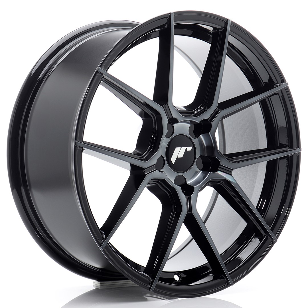 Image of JR-Wheels JR30 Velgen 18 Inch 8J ET20-40 Custom PCD Flow Form Black Machined Tinted Face