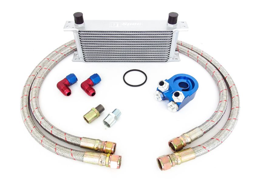 Image of D1 Spec Oliekoeler Kit Zilver 15 Rijen Aluminium