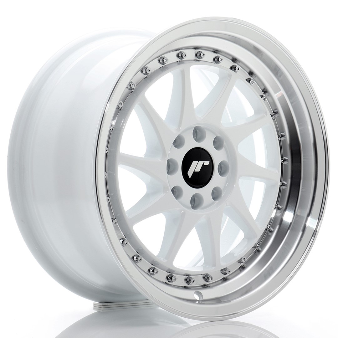 Image of JR-Wheels JR26 Velgen 16 Inch 8J ET25 4x100,4x108 White Machined Lip