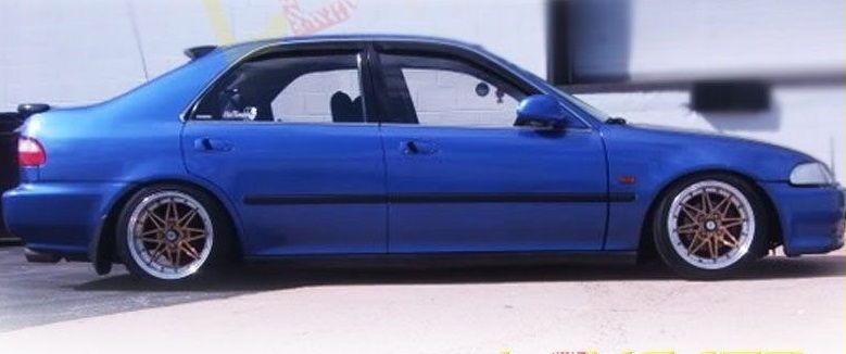 Image of SK-Import Voor en Achter Zijwindscherm Plak 4-Deurs Smoke Kunststof Honda Civic