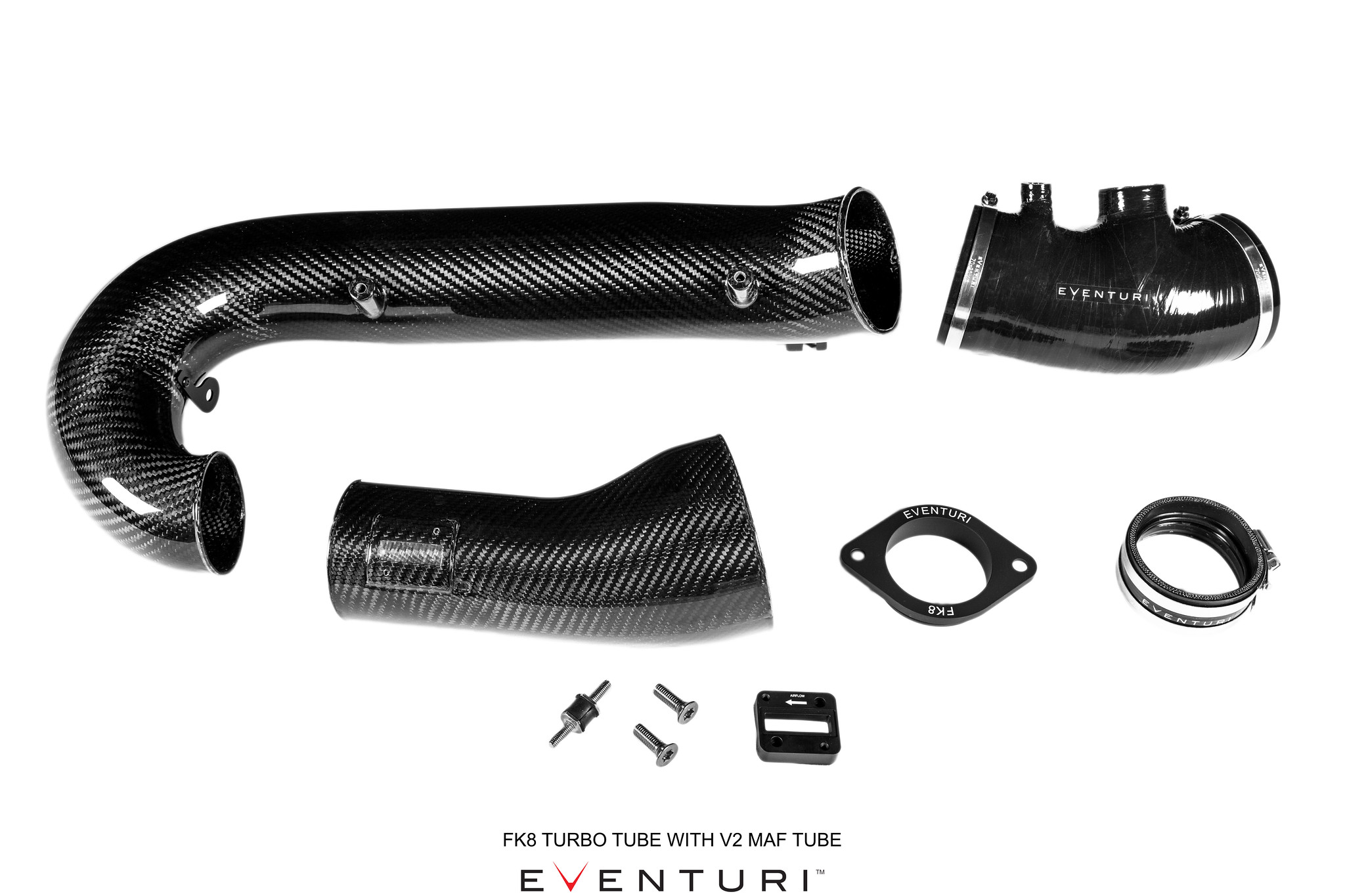 Image of Eventuri Charge Pipe Kit V2 met MAF Carbon Honda Civic