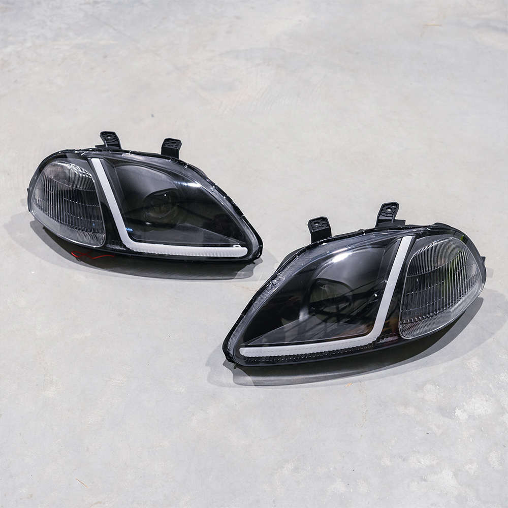 Image of SK-Import Koplamp TWEEDE KANS Black Housing Honda Civic Pre Facelift