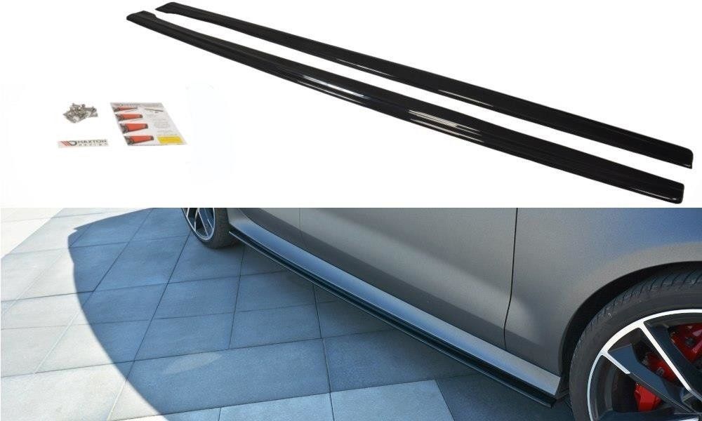 Image of Maxton Side Skirts Glanzend Zwart ABS Plastic Audi RS7 Facelift