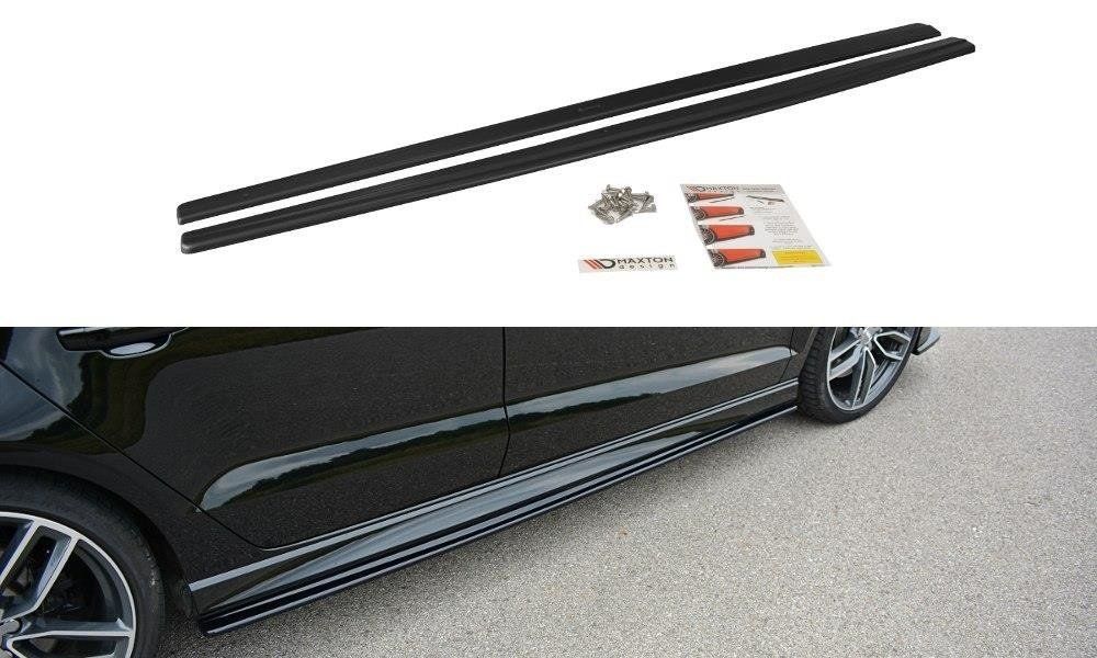 Image of Maxton Side Skirts Glanzend Zwart ABS Plastic Audi S3