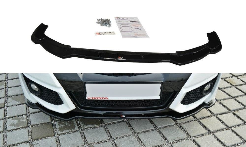Image of Maxton Voor Bumper Lip Glanzend Zwart ABS Plastic Honda Civic Facelift