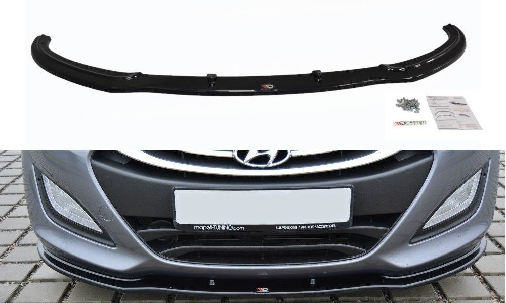 Image of Maxton Voor Bumper Lip Glanzend Zwart ABS Plastic Hyundai I30