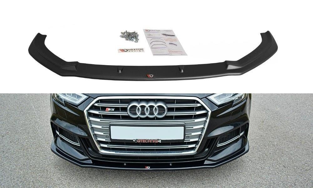 Image of Maxton Voor Bumper Lip Glanzend Zwart ABS Plastic Audi S3 Facelift