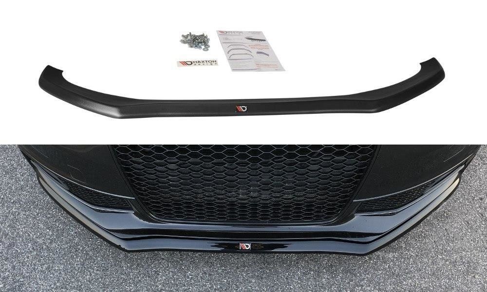 Image of Maxton Voor Bumper Lip V1 Glanzend Zwart ABS Plastic Audi S4 Facelift