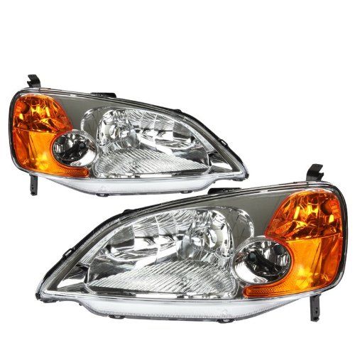 Image of SK-Import Koplampen Amber Corner Chrome Housing Honda Civic Pre Facelift