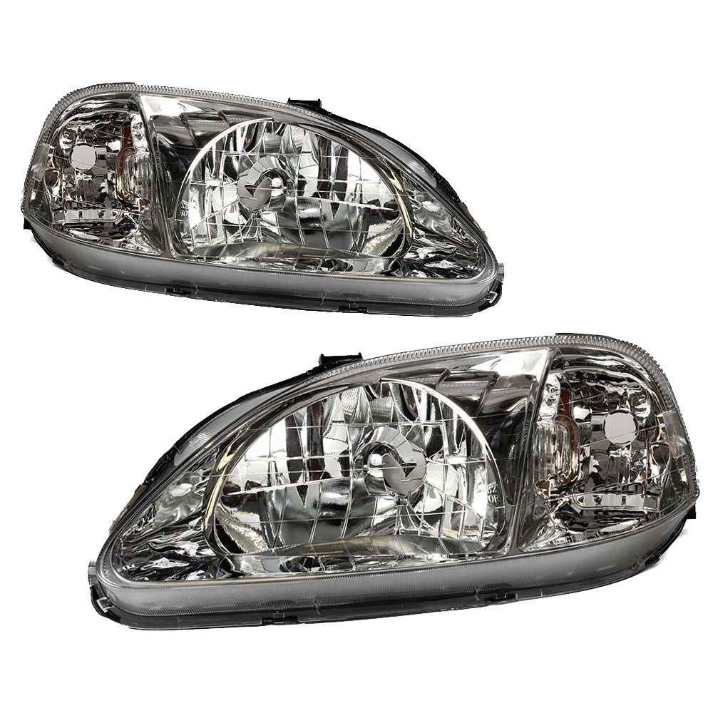 Image of SK-Import Koplampen Amber Corner Chrome Housing Honda Civic Facelift 1999-2001