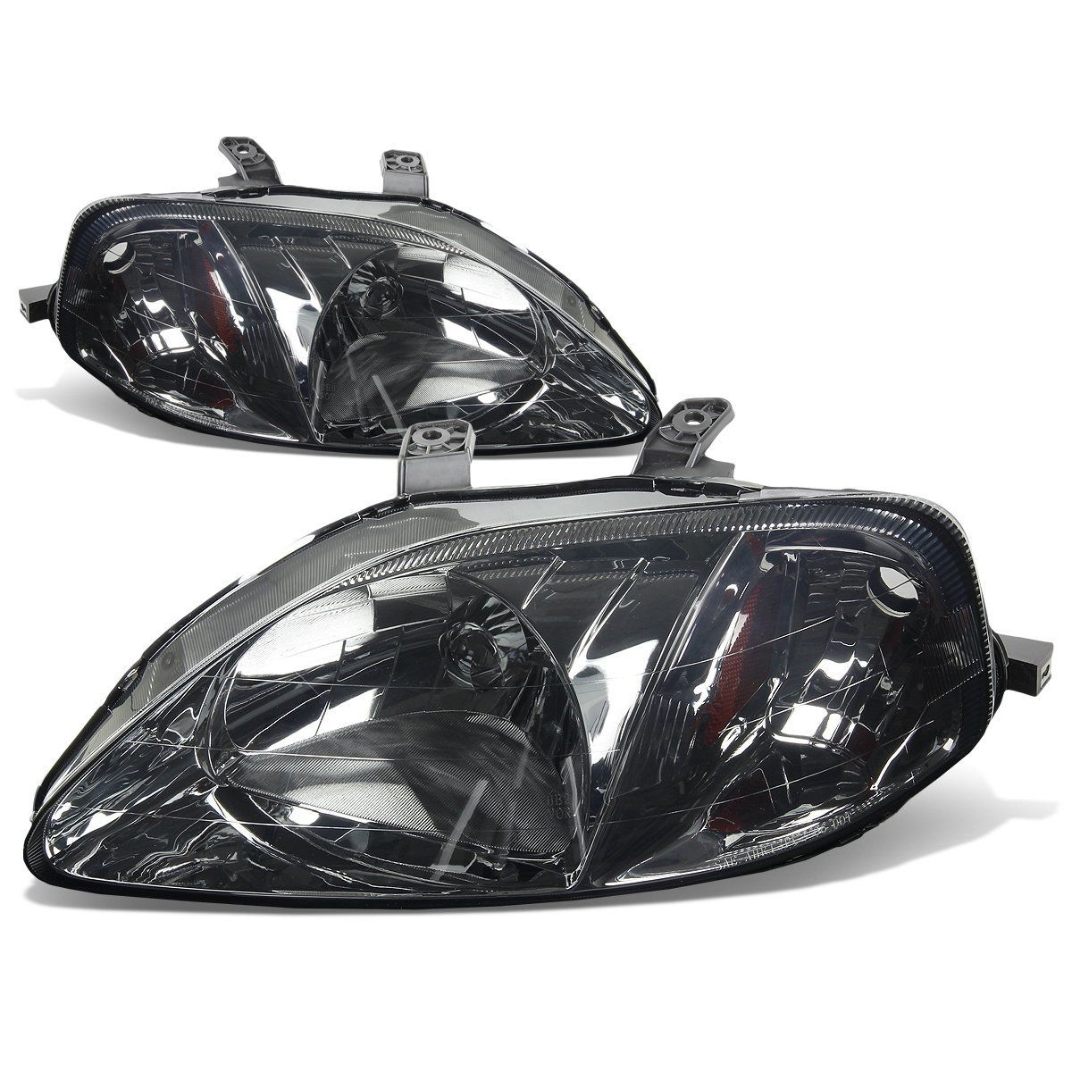 Image of SK-Import Koplampen Amber Corner Chrome Housing Smoke Glas Honda Civic Facelift 1999-2001