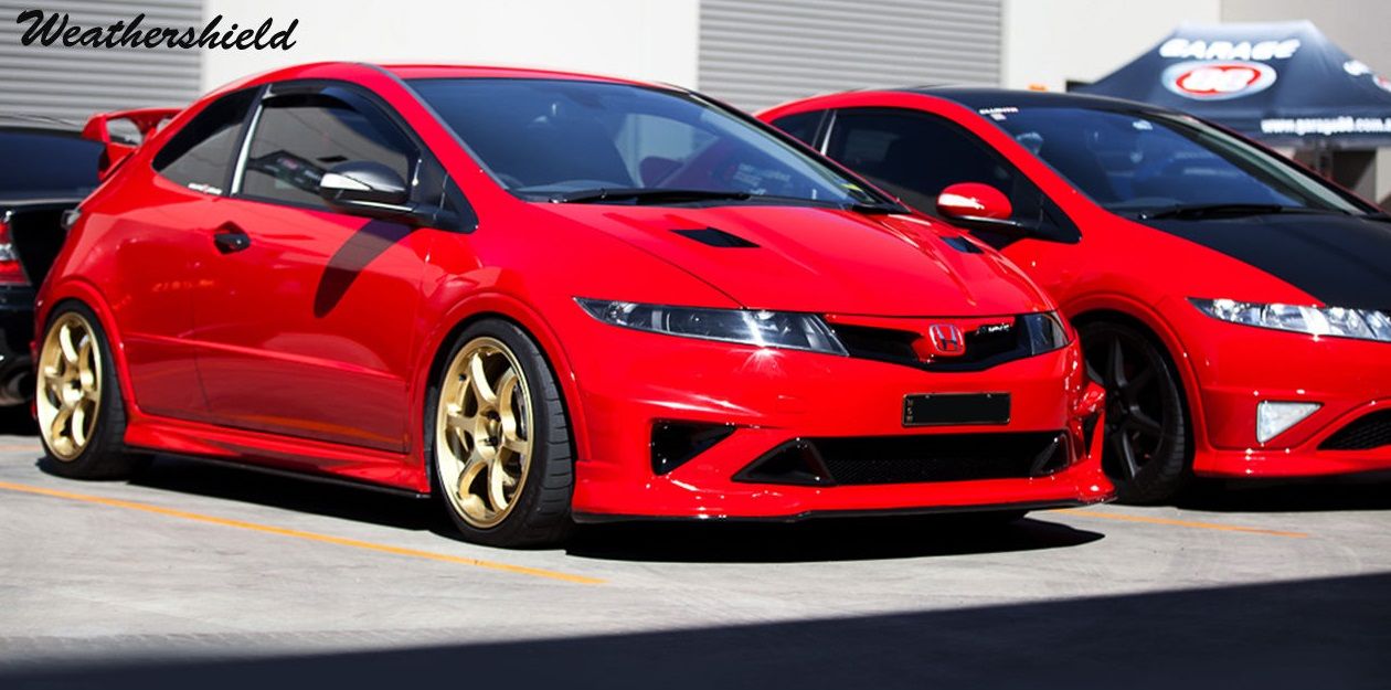 Image of SK-Import Voor Zijwindscherm Plak 3-Deurs Smoke Kunststof Honda Civic