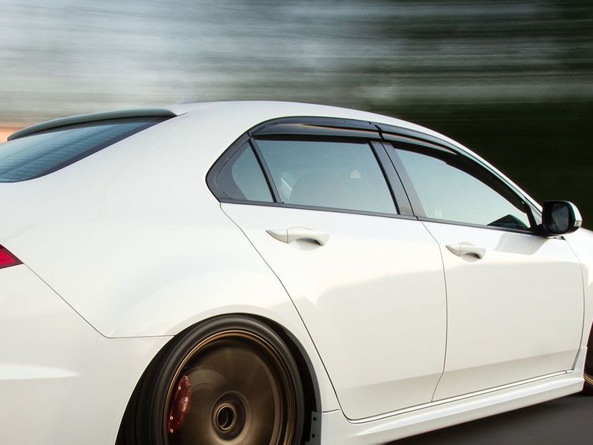 Image of SK-Import Voor en Achter Zijwindscherm Plak Mugen Style 4-Deurs Smoke Kunststof Honda Accord