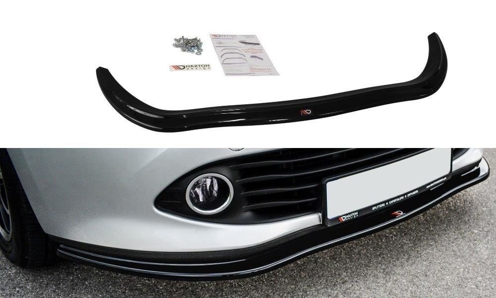 Image of Maxton Voor Bumper Lip V1 Glanzend Zwart ABS Plastic Renault Clio Pre Facelift