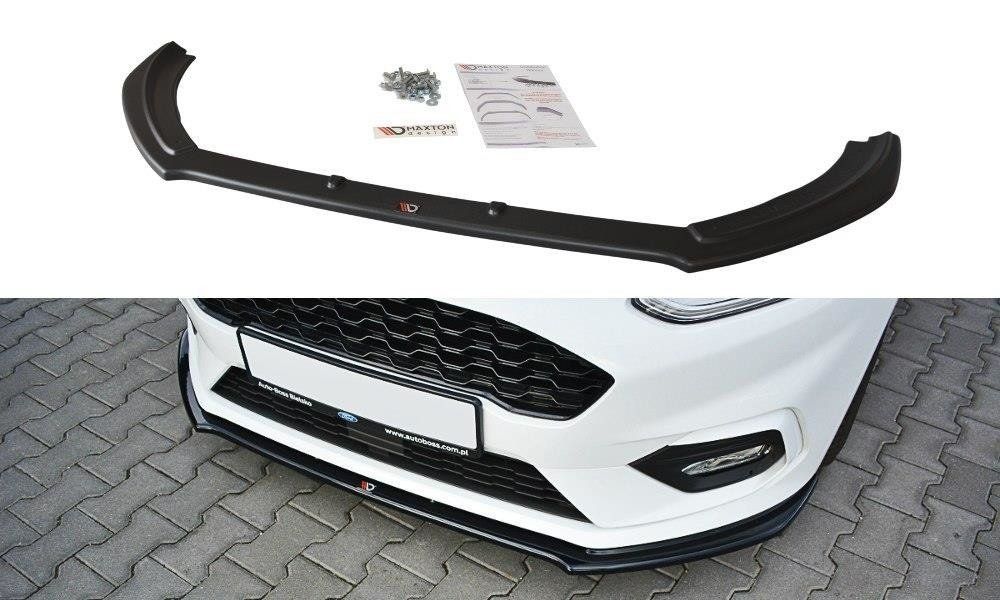 Image of Maxton Voor Bumper Lip V2 Glanzend Zwart ABS Plastic Ford Fiesta