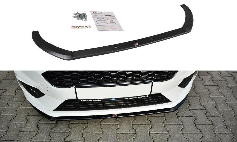 Image of Maxton Voor Bumper Lip V3 Glanzend Zwart ABS Plastic Ford Fiesta