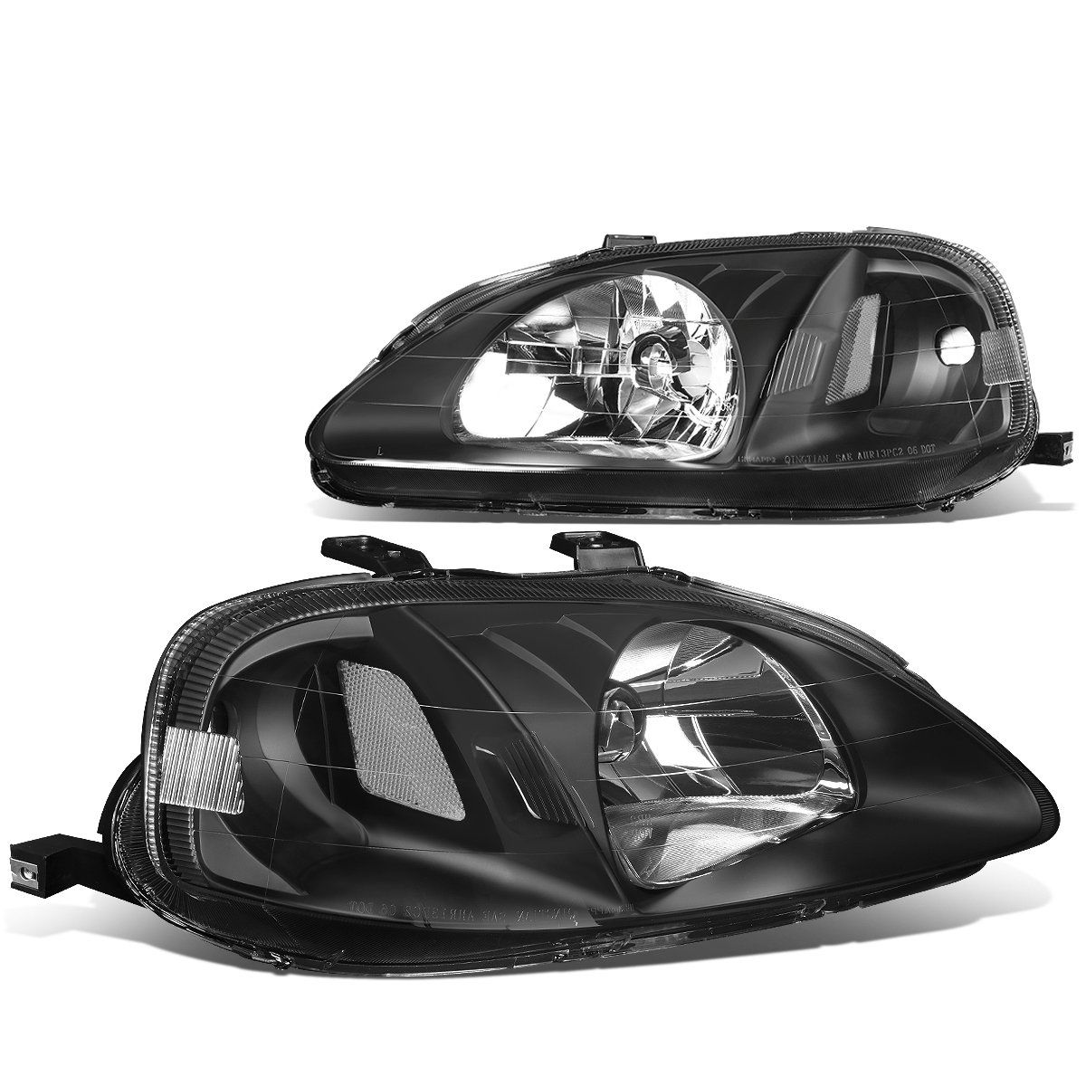 SK-Import Koplampen JDM Style Handmatig Verstelbaar Black Housing Honda Civic Facelift 1999-2001