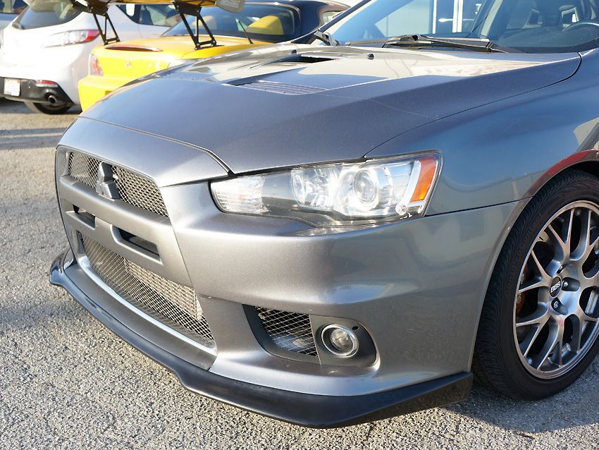 Image of PU Design Voor Bumper Lip Ralliart Style Zwart Polyurethane Mitsubishi Lancer Evolution