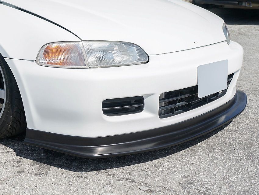 Image of PU Design Voor Bumper Lip GV Style Zwart Polyurethane Honda Civic