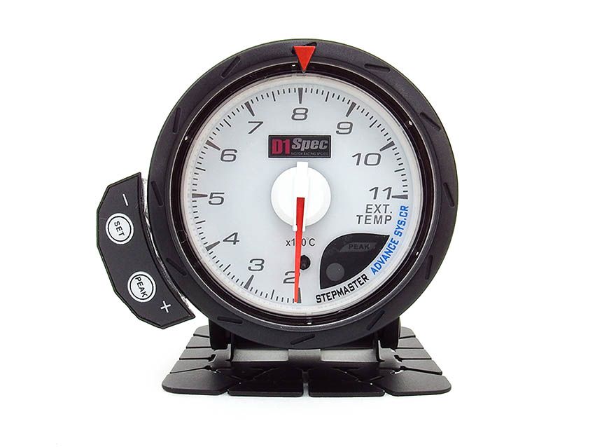 Image of D1 Spec Meter Version 2 Wit 60mm Uitlaat Gas Temperatuur